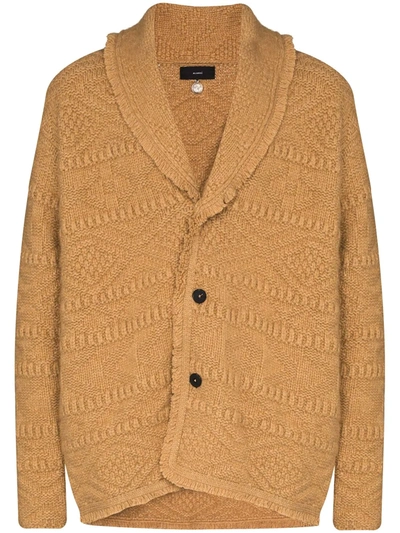 Alanui Fisherman Textured-knit Cardigan In Beige,brown