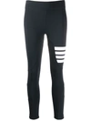 Thom Browne Compression Tights With 4-bar In Polyamide Stretch Interlock In Charcoal