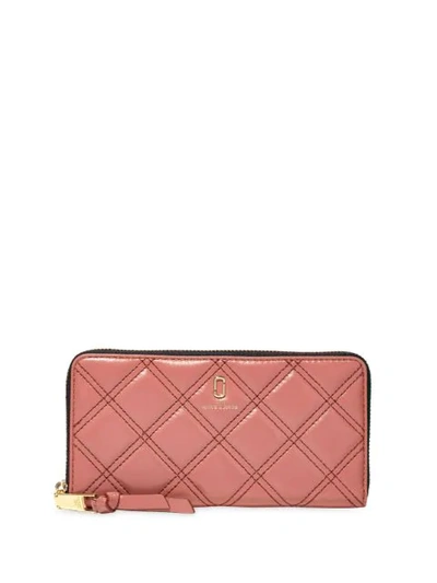 Marc Jacobs Quilted Softshot Wallet In Pink