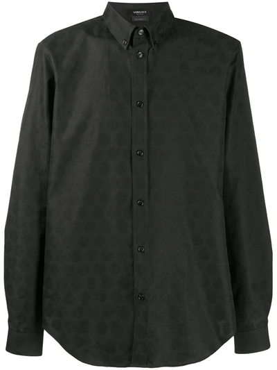 Versace Medusa Head Long-sleeve Shirt In Black