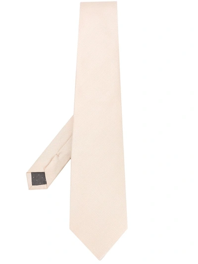 Pre-owned Gianfranco Ferre 1990s Honeycomb Weave Tie In Neutrals