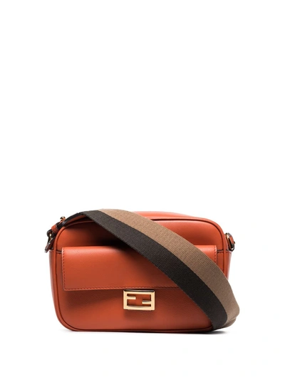Fendi Orange Baguette Leather Shoulder Bag
