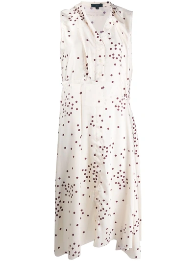 Jejia Polka Dot Print Midi Dress In Ivory