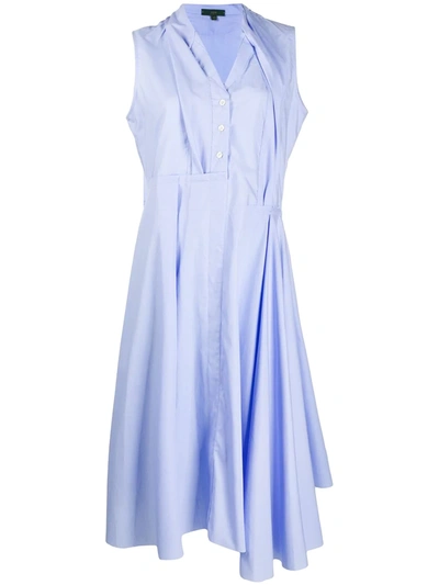 Jejia Asymmetric Midi Dress In Blue