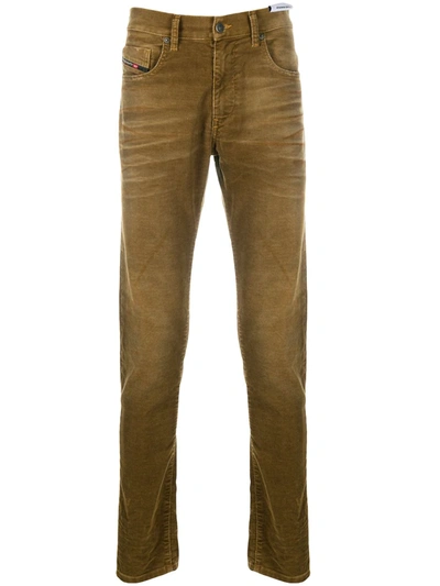 Diesel D-strukt Slim Cotton Velvet Jeans In Brown