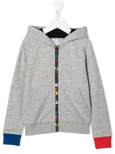 Marc Jacobs Kids' Rainbow Logo Hooded Sweatshirt In Grey