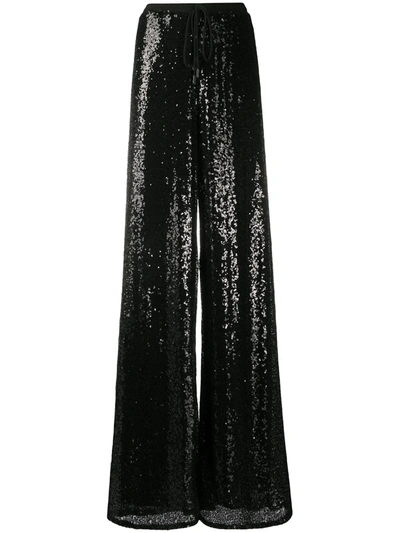 Alchemy Sequin-embellished Wide-leg Trousers In Black