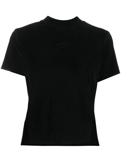 Song For The Mute Slit Detail Crew Neck T-shirt In Black
