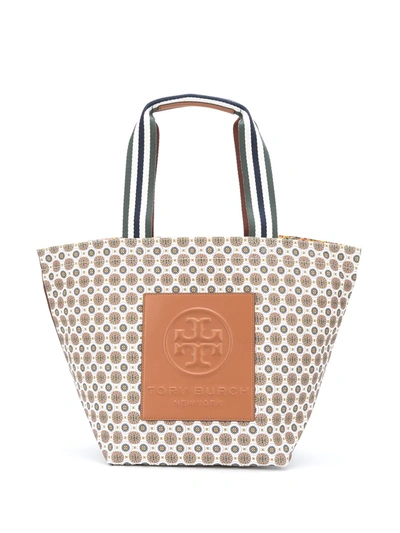 Tory Burch Gracie Mixed Print Canvas Tote In Yellow