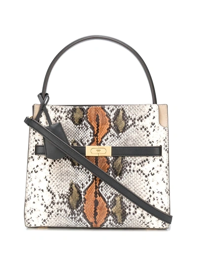 Tory Burch Lee Radziwill Snakeskin-effect Tote In White