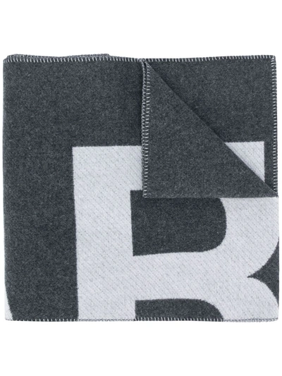 Isabel Marant Oversized Logo Scarf In Grey