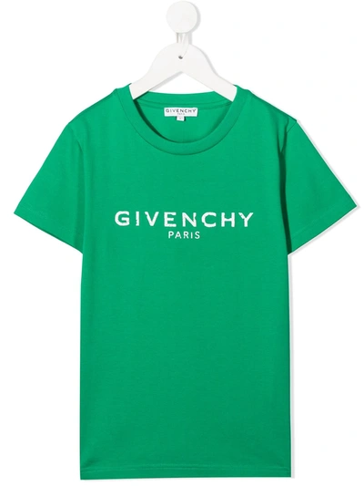 Givenchy Kids' Logo-print Cotton T-shirt In Green
