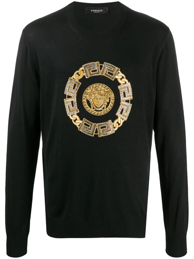 Versace Medusa Head Sweatshirt In Black