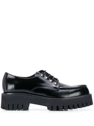 Casadei Chunky Lace-up Shoes In Black