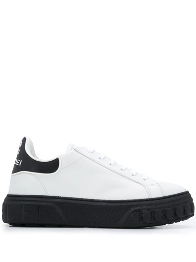 Casadei White Leather Womens Chunky Sneakers