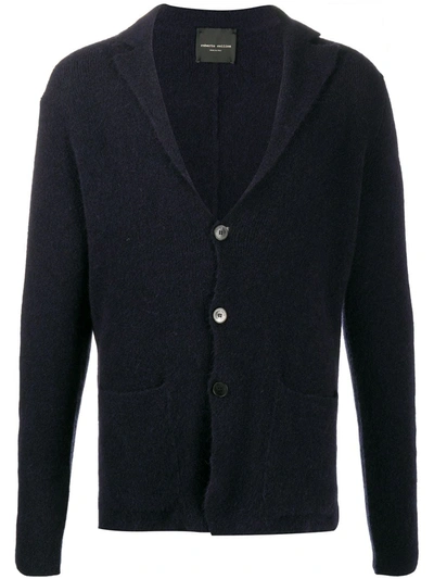 Roberto Collina Notched Lapel Cardigan In Blue
