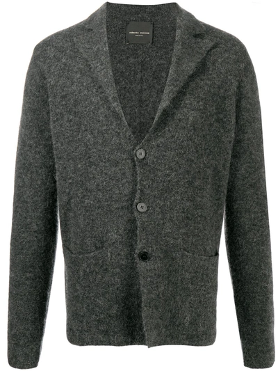 Roberto Collina Notched Lapel Cardigan In Grey