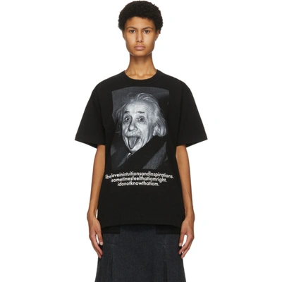 Sacai Einstein Graphic-print T-shirt In 001 Black