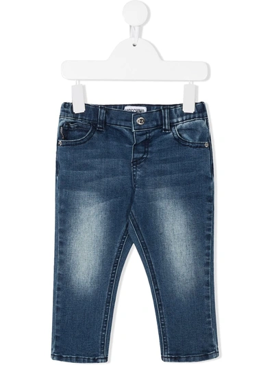 Moschino Babies' Light-wash Skinny Jeans In Blu