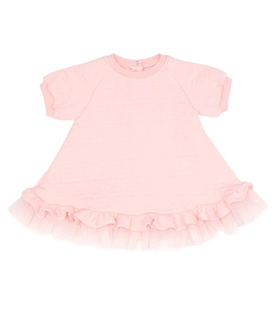 Fendi Baby Ff Cotton-blend Dress In Unica