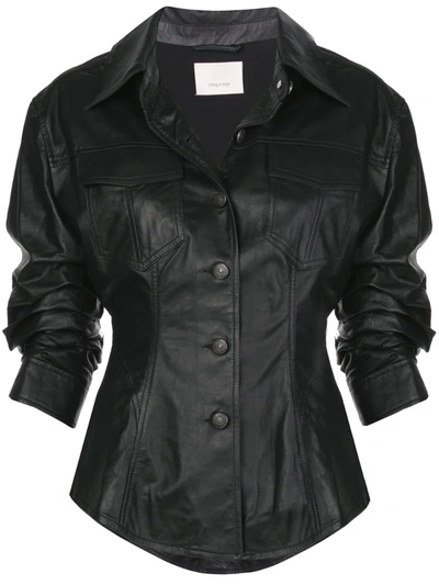 Cinq À Sept Women's Scrunched Canyon Leather Jacket In Black