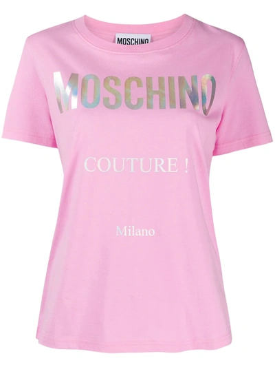 Moschino Couture Logo T-shirt In Pink