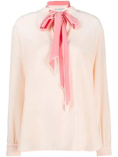 Givenchy Blouse In Powder Silk In Orange