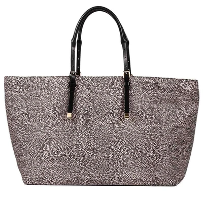 Borbonese Tote Extra Large In Op Naturale/nero