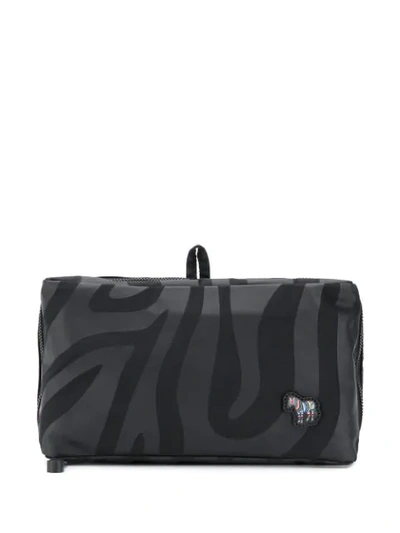 Ps By Paul Smith Animal Print Wash Bag In Black