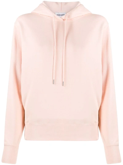 Kenzo K Embroidered Hoodie In Faded Pink