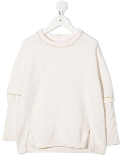 Chloé Kids' Knitted Jumper In White