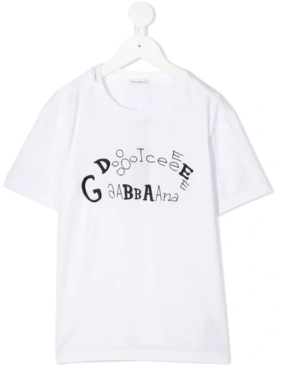 Dolce & Gabbana Kids' Dolce &amp; Gabbana Logo T-shirt In White