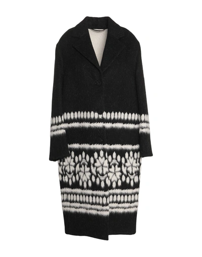 Ermanno Scervino Long Jacquard Coat With Floral Inlays