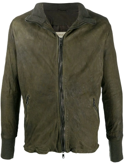 Giorgio Brato Zip-up Leather Jacket In Green