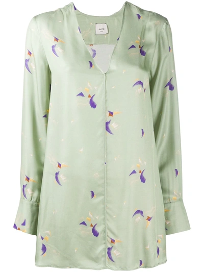 Alysi Pyjama-style Blouse In Green