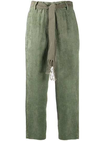 Alysi Tie-waist Trousers In Green