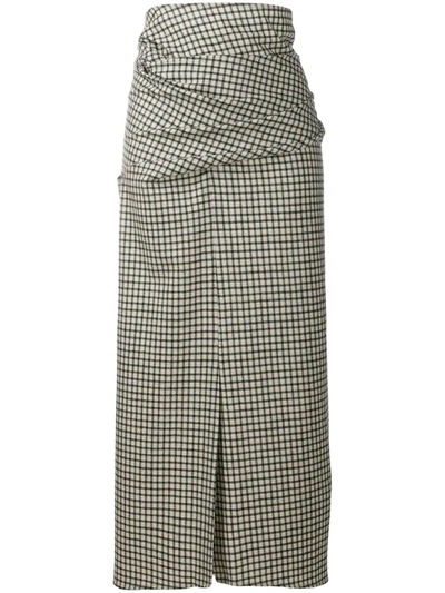 Alysi Wrap Style Midi Skirt In Neutrals
