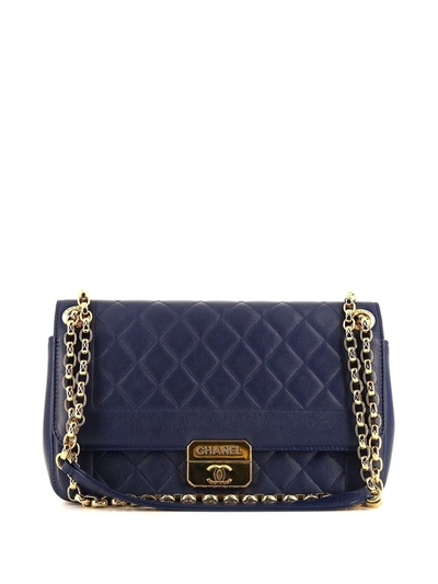 Pre-owned Chanel 2013 Diamond-quilted Shoulder Bag In Blue
