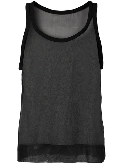 Valentino Silk Tank Top In Black