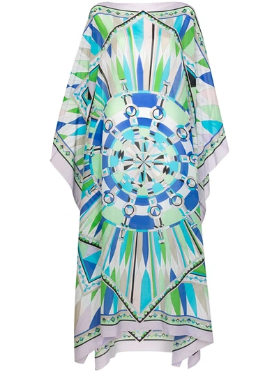 Emilio Pucci Printed Kaftan Dress In Blue