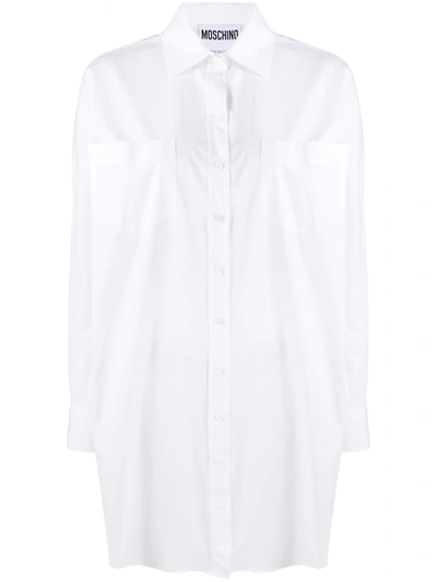 Moschino Logo-print Long-sleeve Shirt In White