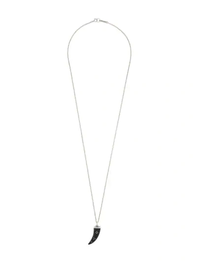Isabel Marant Buffalo-horn Pendant Necklace In Silver