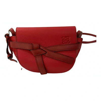 Pre-owned Loewe Gate Red Leather Handbag