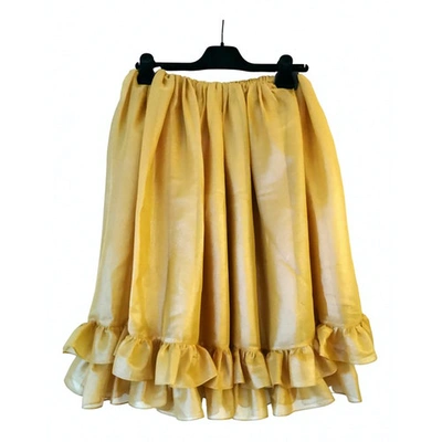 Pre-owned Mulberry Silk Mid-length Skirt In Gold