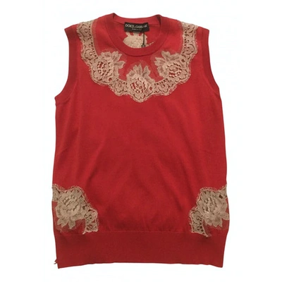Pre-owned Dolce & Gabbana Silk Vest In Red