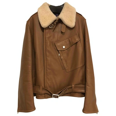 Pre-owned Ralph Lauren Leather Jacket In Camel
