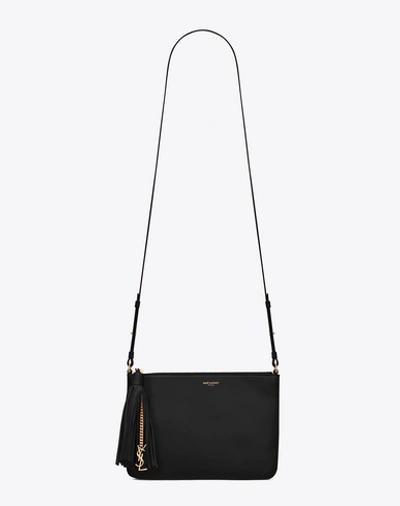 Saint Laurent Teen Monogram Leather Shoulder Bag, Black | ModeSens