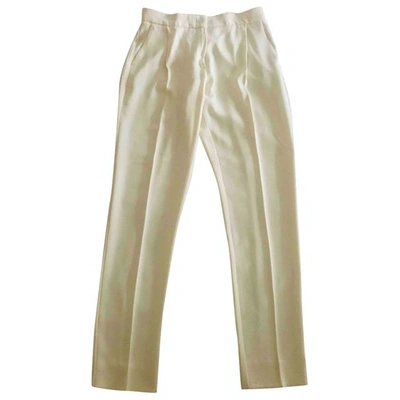 Pre-owned Marella Slim Pants In White