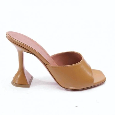 Pre-owned Amina Muaddi Lupita Brown Leather Sandals