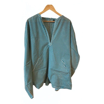 Pre-owned Fendi Blue Silk Jumpsuit